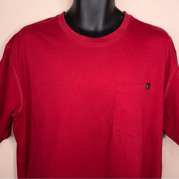 XL Noble Outfitters Red Classic Work Tee Mens Short Sleeve Opaque Heavy Cotton - Picture 6 of 14